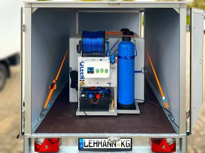 Q-Station puurwatersysteem ingebouwd in een aanhanger